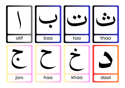 Arabic alphabet cards