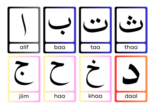 Arabic alphabet cards