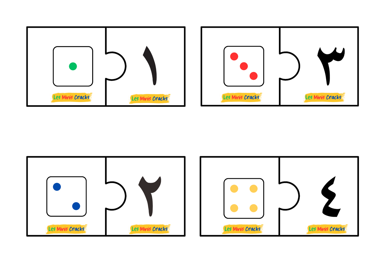Activité : puzzle des chiffres arabe