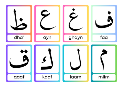 Arabic alphabet cards