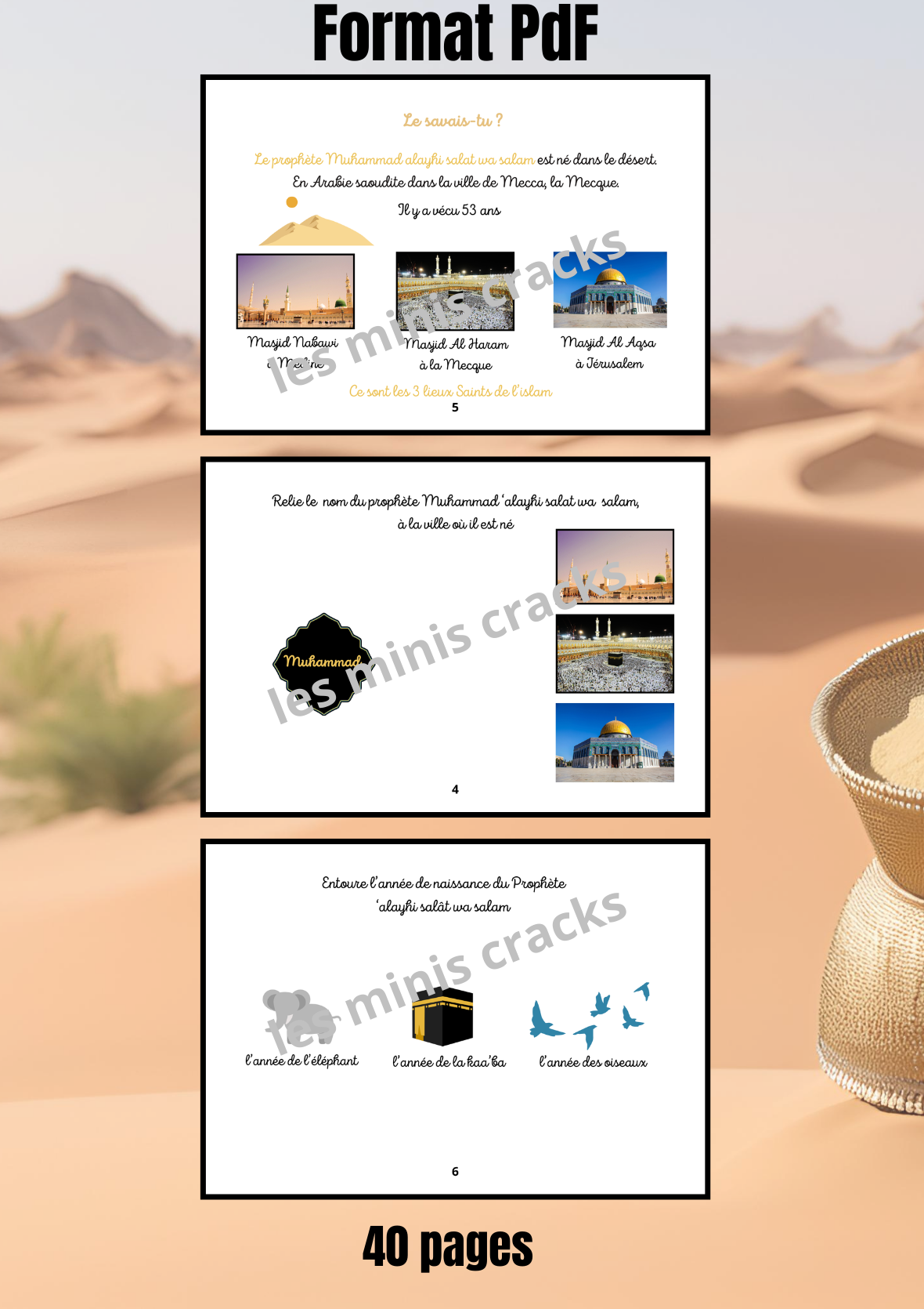 Livret d’activités islamiques – La biographie du Prophète Muhammad (3-6 ans)