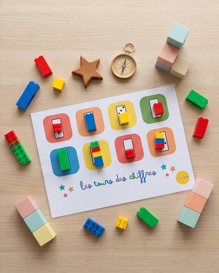 Activité : atelier montessori "Les tours des chiffres"