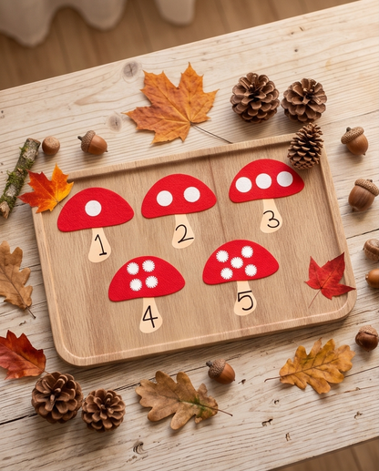 Activité : Atelier montessori - Les champignons à pompons