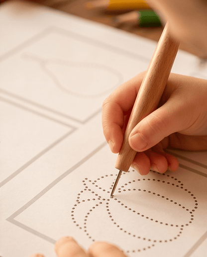 Carte de l’automne poinçonnage livret éducatif Montessori enfant - Les minis cracks