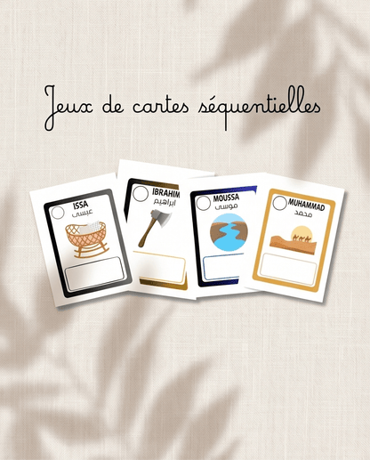 Jeux de cartes séquentielles : Histoire des Prophètes livret éducatif Montessori enfant - Les minis cracks