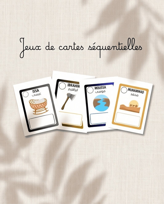 Jeux de cartes séquentielles : Histoire des Prophètes livret éducatif Montessori enfant - Les minis cracks