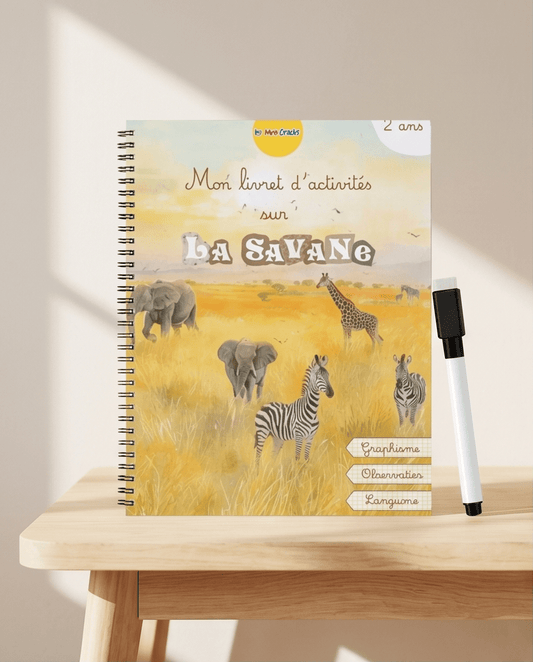 Livret d'activités sur la savane - dès 2 ans livret éducatif Montessori enfant - Les minis cracks