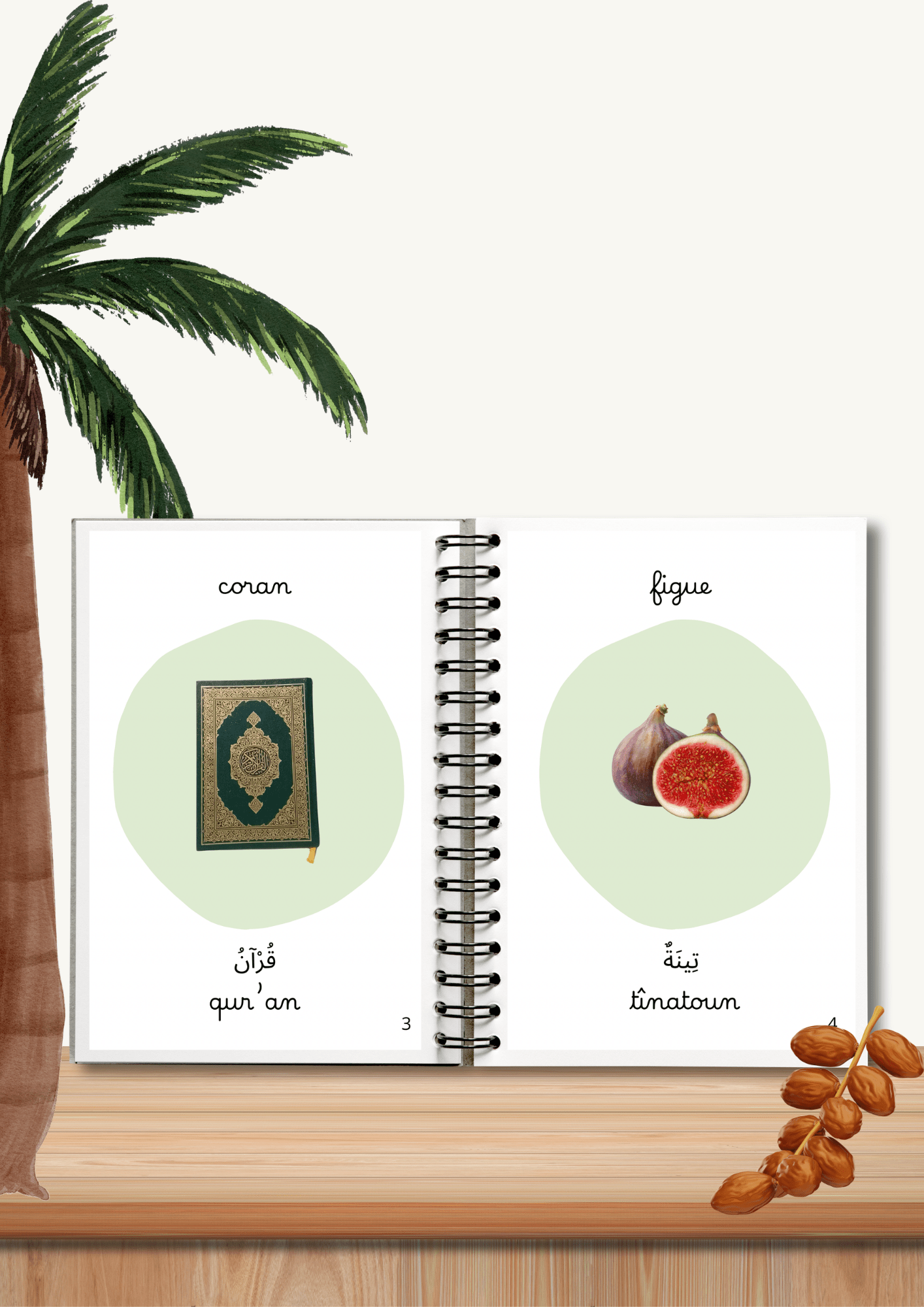 MON IMAGIER - des fruits et des légumes du Coran - bilingue français-arabe livret éducatif Montessori enfant - Les minis cracks