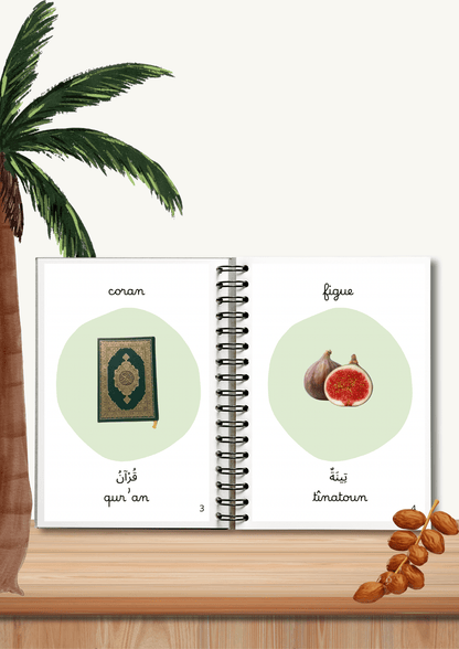 MON IMAGIER - des fruits et des légumes du Coran - bilingue français-arabe livret éducatif Montessori enfant - Les minis cracks